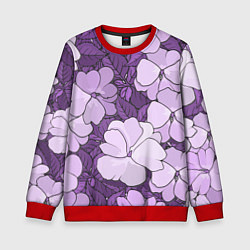 Свитшот детский Цветы, цвет: 3D-красный