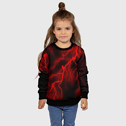 Свитшот детский МОЛНИЯ RED NEON, цвет: 3D-черный — фото 2