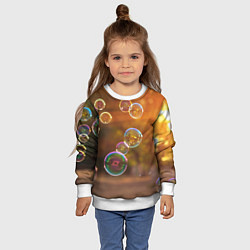 Свитшот детский Мыльные пузыри, цвет: 3D-белый — фото 2