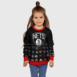 Свитшот детский Brooklyn Nets 1, цвет: 3D-красный — фото 2
