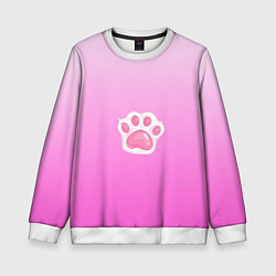 Свитшот детский Розовая лапка с подушечками, цвет: 3D-белый