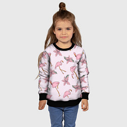 Свитшот детский Розовый фламинго, цвет: 3D-черный — фото 2