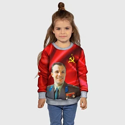 Свитшот детский Юрий Гагарин, цвет: 3D-меланж — фото 2