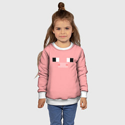 Свитшот детский Minecraft Pig, цвет: 3D-белый — фото 2