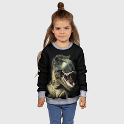 Свитшот детский Динозавр T-Rex, цвет: 3D-меланж — фото 2