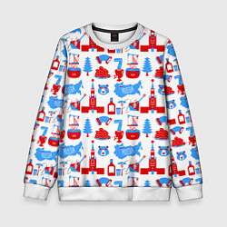 Свитшот детский РОССИЯ УЗОР, цвет: 3D-белый