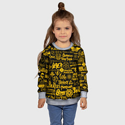 Свитшот детский ЛОГОТИПЫ РОК ГРУПП, цвет: 3D-меланж — фото 2