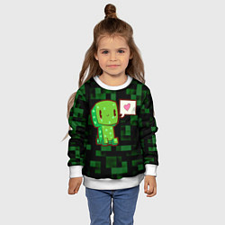 Свитшот детский Minecraft Creeper, цвет: 3D-белый — фото 2