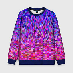 Свитшот детский Треугольники мозаика пиксели, цвет: 3D-синий