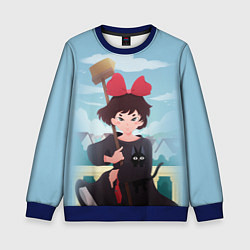 Свитшот детский Ведьмина служба доставки, цвет: 3D-синий