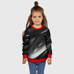 Свитшот детский GEOMETRY STRIPES BLACK & WHITE, цвет: 3D-красный — фото 2