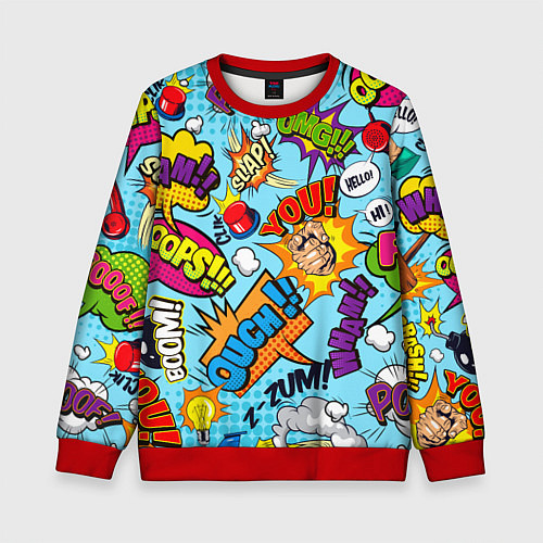 Детский свитшот COMICS ART / 3D-Красный – фото 1