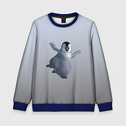 Свитшот детский Мультяшный пингвин, цвет: 3D-синий
