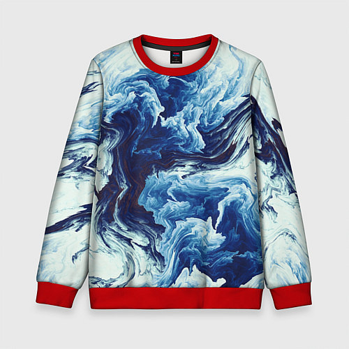 Детский свитшот Абстракция смешивание разводы / 3D-Красный – фото 1