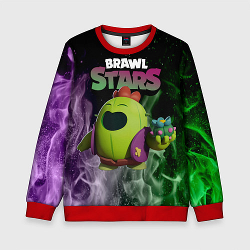 Детский свитшот Brawl Stars Spike / 3D-Красный – фото 1