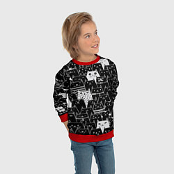 Свитшот детский КОТЫ BLACK, цвет: 3D-красный — фото 2