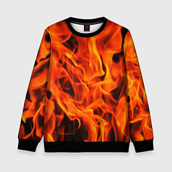 Свитшот детский ОГОНЬ, цвет: 3D-черный