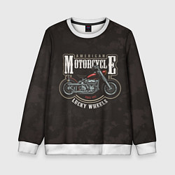 Свитшот детский American Motorcycle Z, цвет: 3D-белый