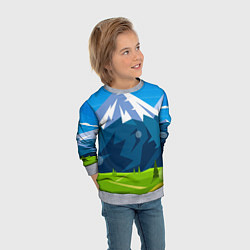 Свитшот детский Горы пейзаж природа вектор, цвет: 3D-меланж — фото 2