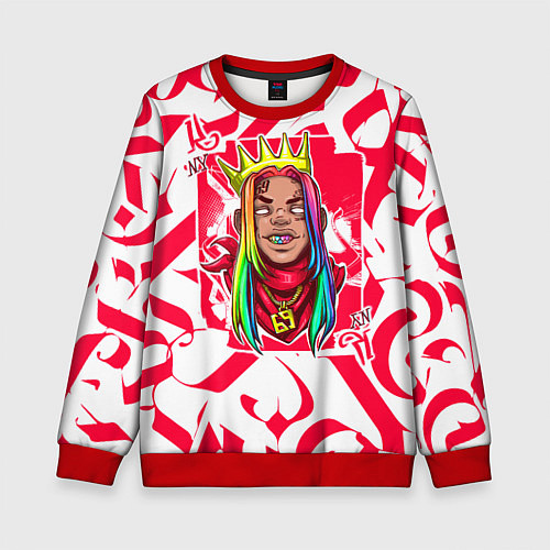 Детский свитшот 6ix9ine Tekashi / 3D-Красный – фото 1