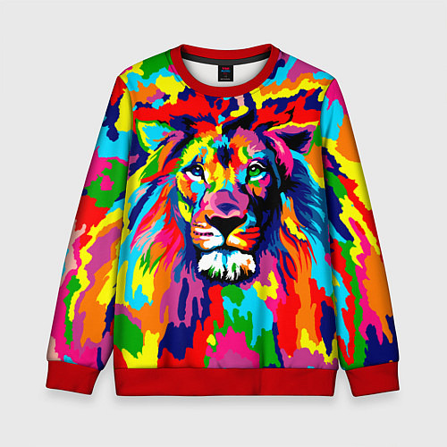 Детский свитшот Лев Artistic Art / 3D-Красный – фото 1
