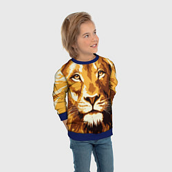 Свитшот детский Взгляд льва, цвет: 3D-синий — фото 2