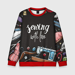 Свитшот детский Сшито с любовью, цвет: 3D-красный