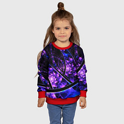 Свитшот детский Фрактал линии, цвет: 3D-красный — фото 2