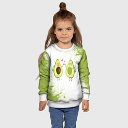 Свитшот детский Авокадо, цвет: 3D-белый — фото 2