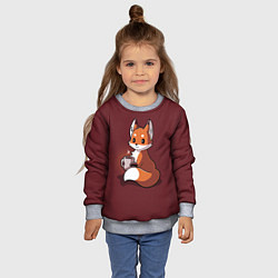 Свитшот детский Кофе любят не только люди, цвет: 3D-меланж — фото 2