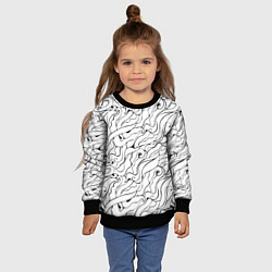Свитшот детский Черно-белые узоры, цвет: 3D-черный — фото 2