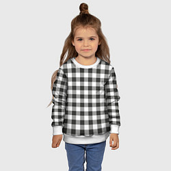 Свитшот детский Черно-белая клетка, цвет: 3D-белый — фото 2