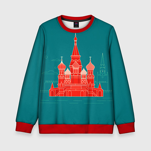 Детский свитшот Москва / 3D-Красный – фото 1