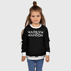 Свитшот детский Marilyn Manson, цвет: 3D-белый — фото 2