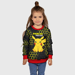Свитшот детский Pikachu Pika Pika, цвет: 3D-красный — фото 2