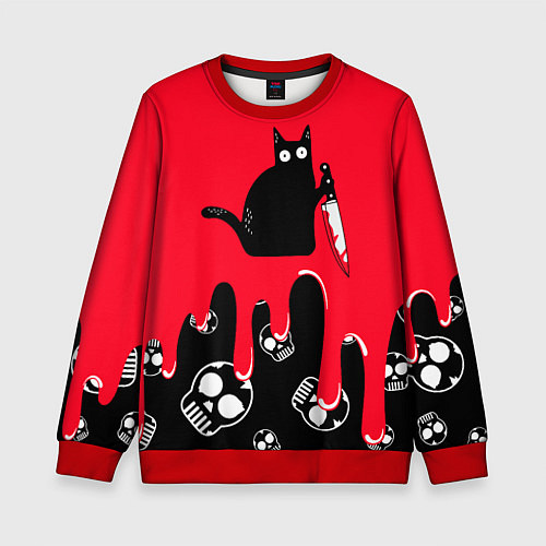 Детский свитшот WHAT CAT / 3D-Красный – фото 1