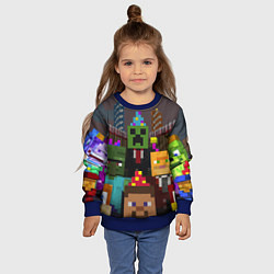 Свитшот детский Minecraft - characters - video game, цвет: 3D-синий — фото 2