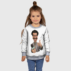 Свитшот детский Борат, цвет: 3D-меланж — фото 2