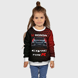 Свитшот детский Honda Civic Type R, цвет: 3D-белый — фото 2