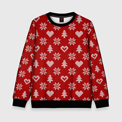 Свитшот детский Красный рождественский свитер, цвет: 3D-черный