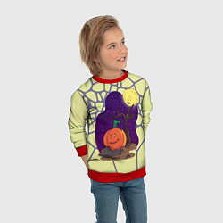 Свитшот детский Halloween Мозайка, цвет: 3D-красный — фото 2