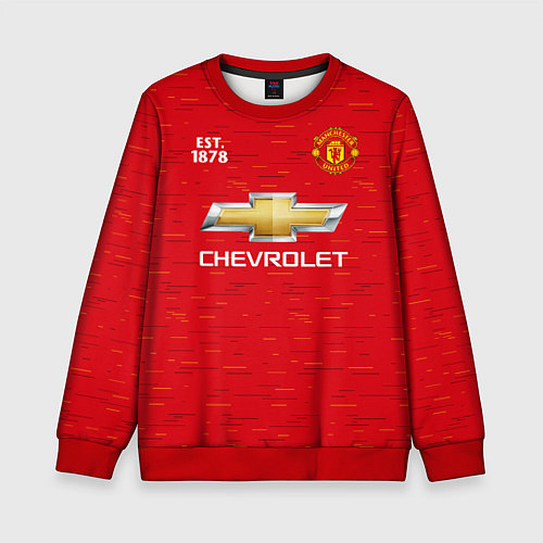 Детский свитшот MANCHESTER UNITED 2021 - HOME / 3D-Красный – фото 1