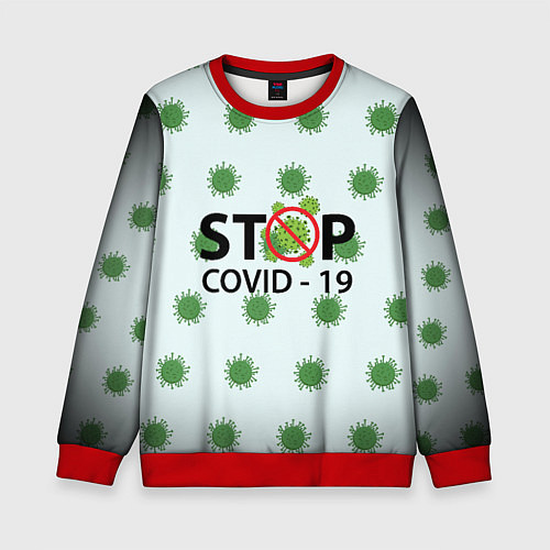 Детский свитшот Stop COVID / 3D-Красный – фото 1