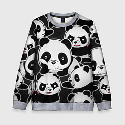 Свитшот детский Смешные панды, цвет: 3D-меланж