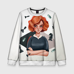 Свитшот детский Ход Королевы, цвет: 3D-белый