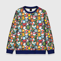 Свитшот детский Новый Год, цвет: 3D-синий