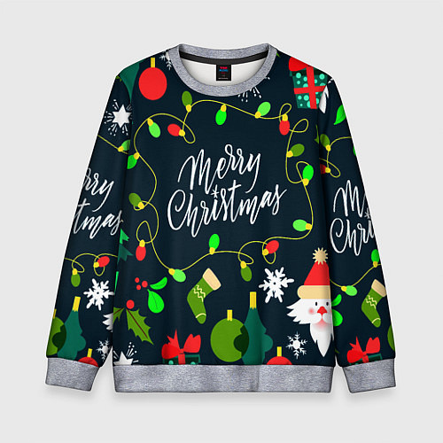 Детский свитшот Merry Christmas / 3D-Меланж – фото 1