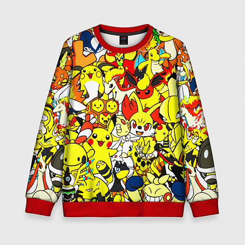 Детский свитшот ПОКЕМОНЫ / 3D-Красный – фото 1