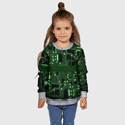 Свитшот детский Неоновая схема, цвет: 3D-меланж — фото 2