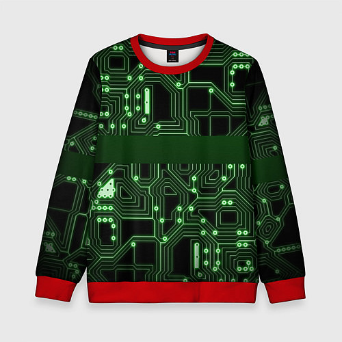 Детский свитшот Неоновая схема / 3D-Красный – фото 1